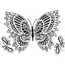 stencil Schablone  Schmetterling und Schnörkel